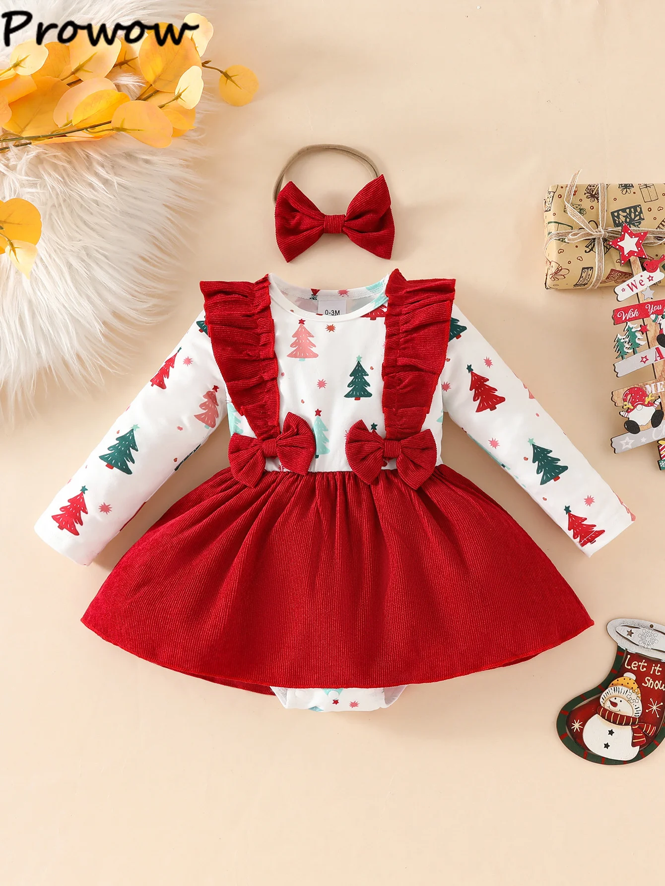 

Low Price Cheap Christmas Baby Girl Bodysuit Dresses For Newborns Tree Print Red Corduroy Rompers My First New Year Baby Costume