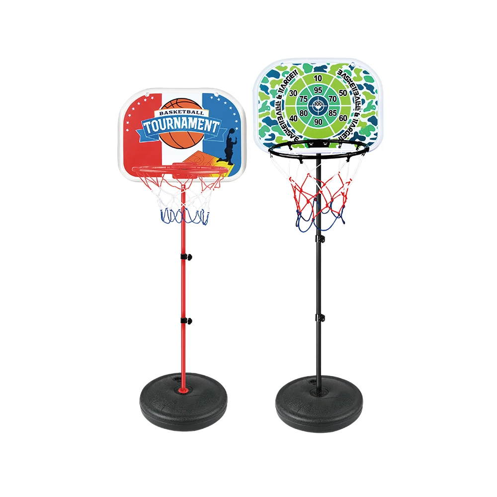2025년형 52CM 레드 미니 농구대 세트 휴대용 실내/실외 높이 조절 가능 플라스틱 구조 어린이 장난감
