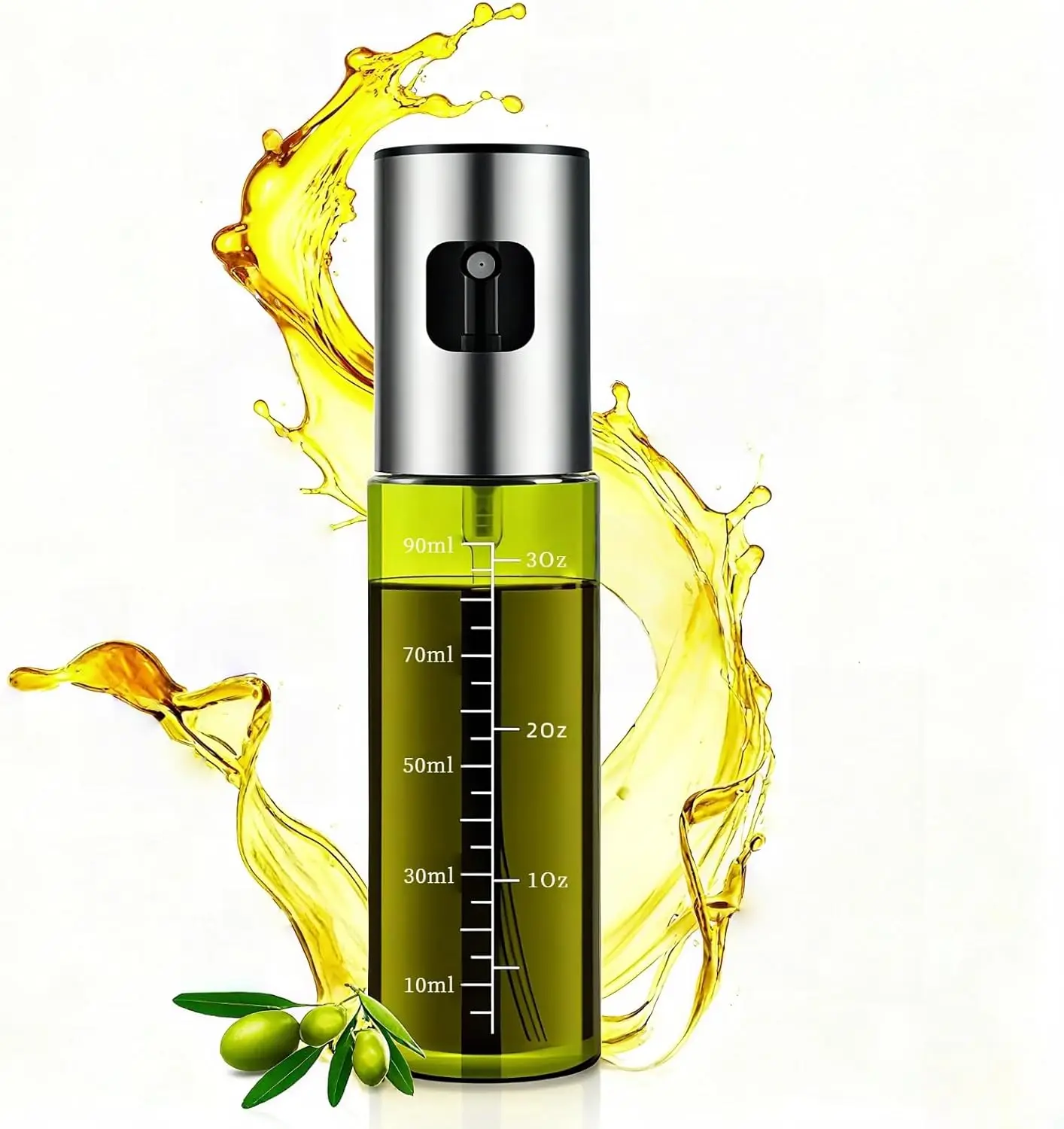 Botella de Spray de Aceite Antiadherente de 100 ml para Cocina, Freidora de Aire, Ensaladas y Asados con Escala Medidora