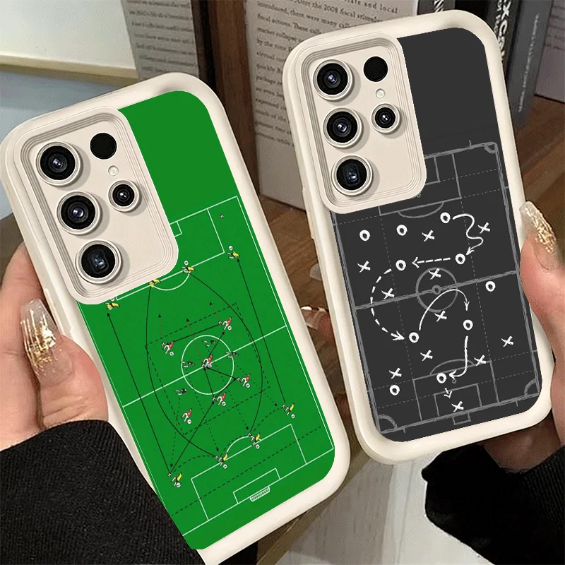 Phone Case for Samsung Galaxy S26 S25 Ultra S24 FE Football Soccer Tactics Time Shell S23 Plus S22 + S21 S20 5G Soft Silicone Fu