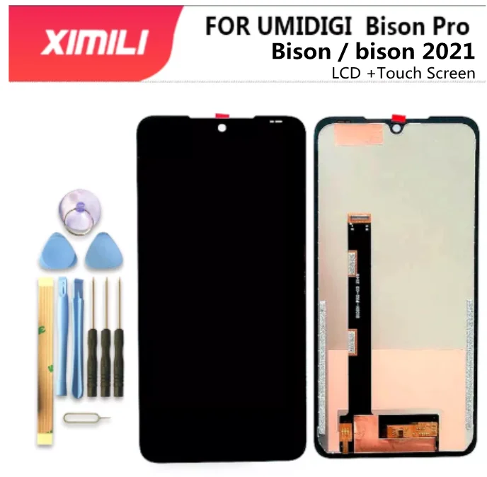 100% oryginalny 6.3 "dla UMIDIGI Bison PRO wyświetlacz LCD + wymiana montaż ekranu dotykowego 100% testowane wysokiej jakości BisonPro + narzędzia