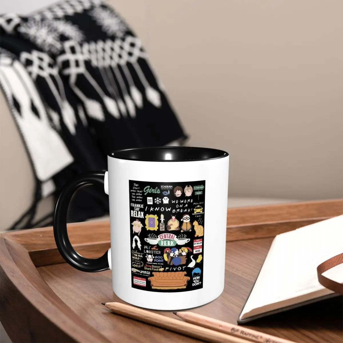 Unisex Funny Friends Collage Mug Funny Ceramic Coffee Cups Tea Mugs Milk Cup Drinkware Gift for Friends