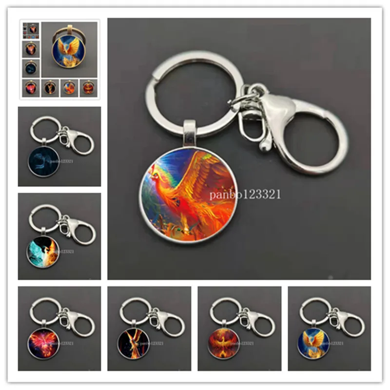 Immortal Bird Phoenix Dragon Key Chain Rebirth Fire Bird Pendant Key Ring Holder  Inspired Art Totem Alloy Keyring