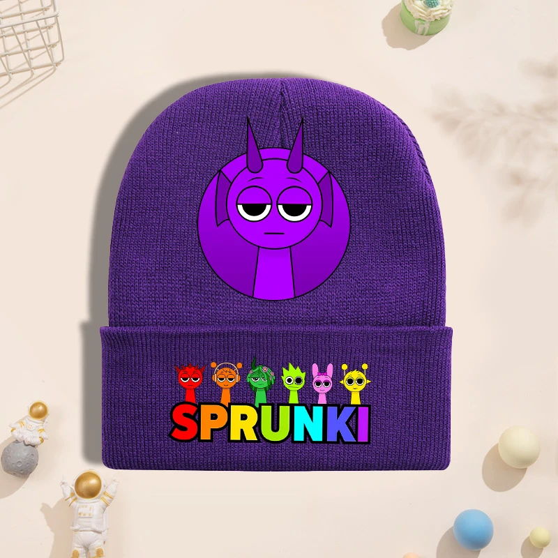 Sprunki Knitted Hat for Children Anime Cartoon Cute Knit Hat Boys Girls Winter Warm Fashion Cap Kids Windproof Hip Hop Caps Gift