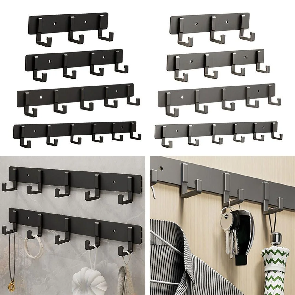 

Punch-free wall-mounted living room clothes hanger load-bearing hook towel bathroom wall strong adhesive hanger