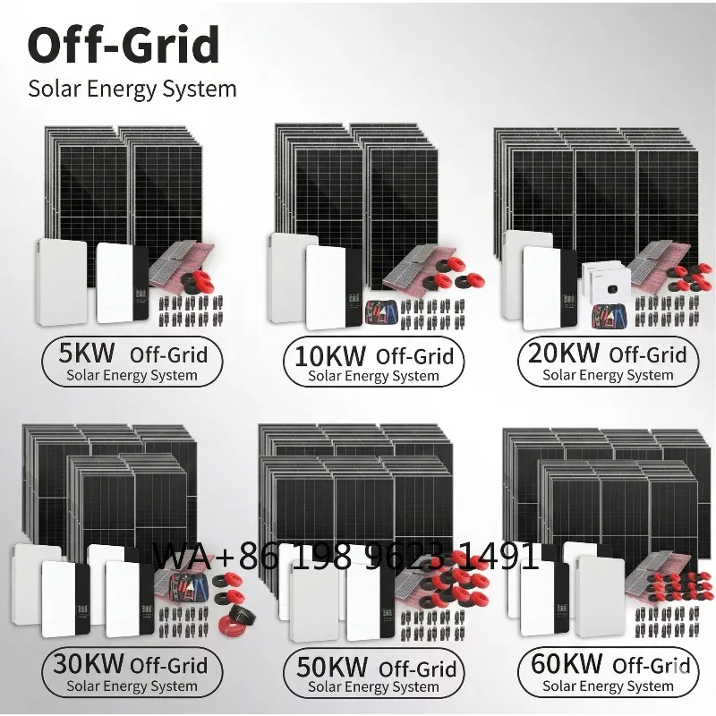 1KW-20KW  Off Grid Hybrid Solar Energy Storage Power System Complete Solar Equipment