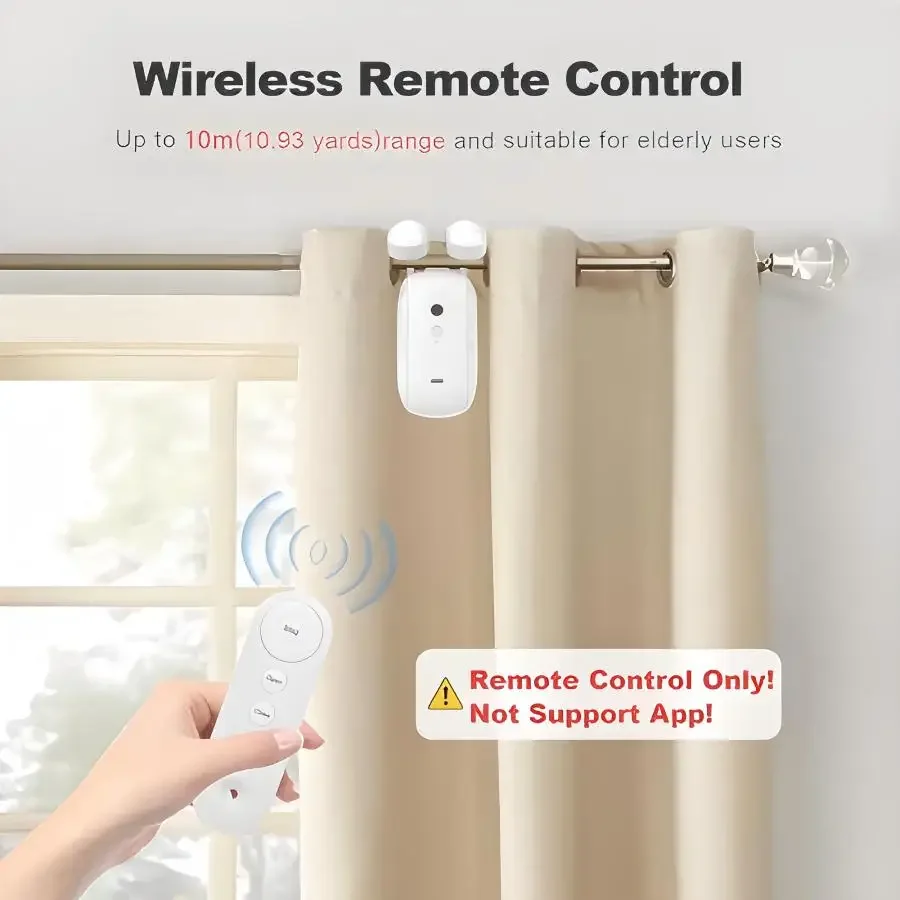 Smart For Home Curtain Opener Electronic T/U Track Curtain Motor Robot Remote Button Control Automatic Curtain Opener view 6