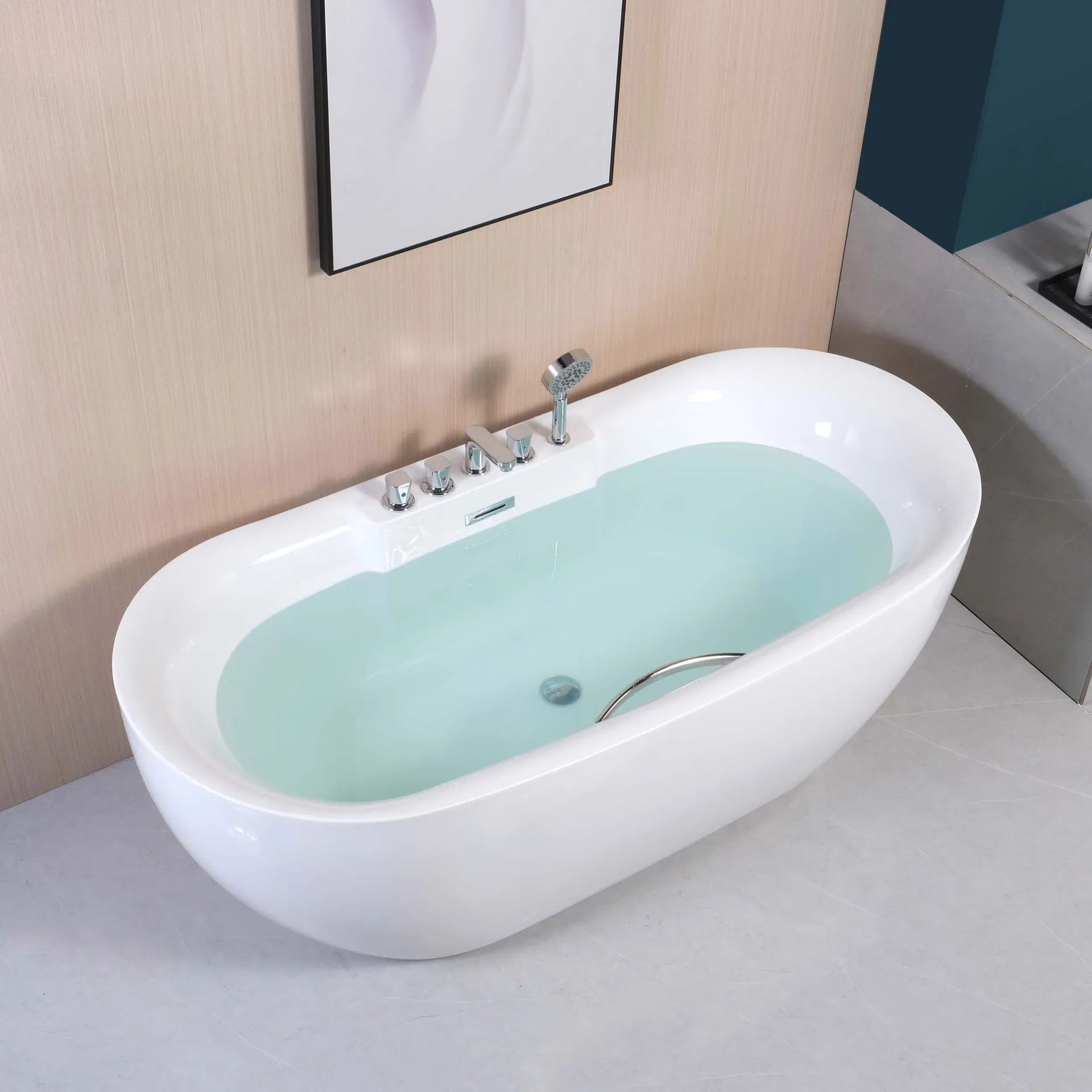 Acrylic North America Nordic Internet famous independent hotel, homestay villa project, adult oval large space bathtub