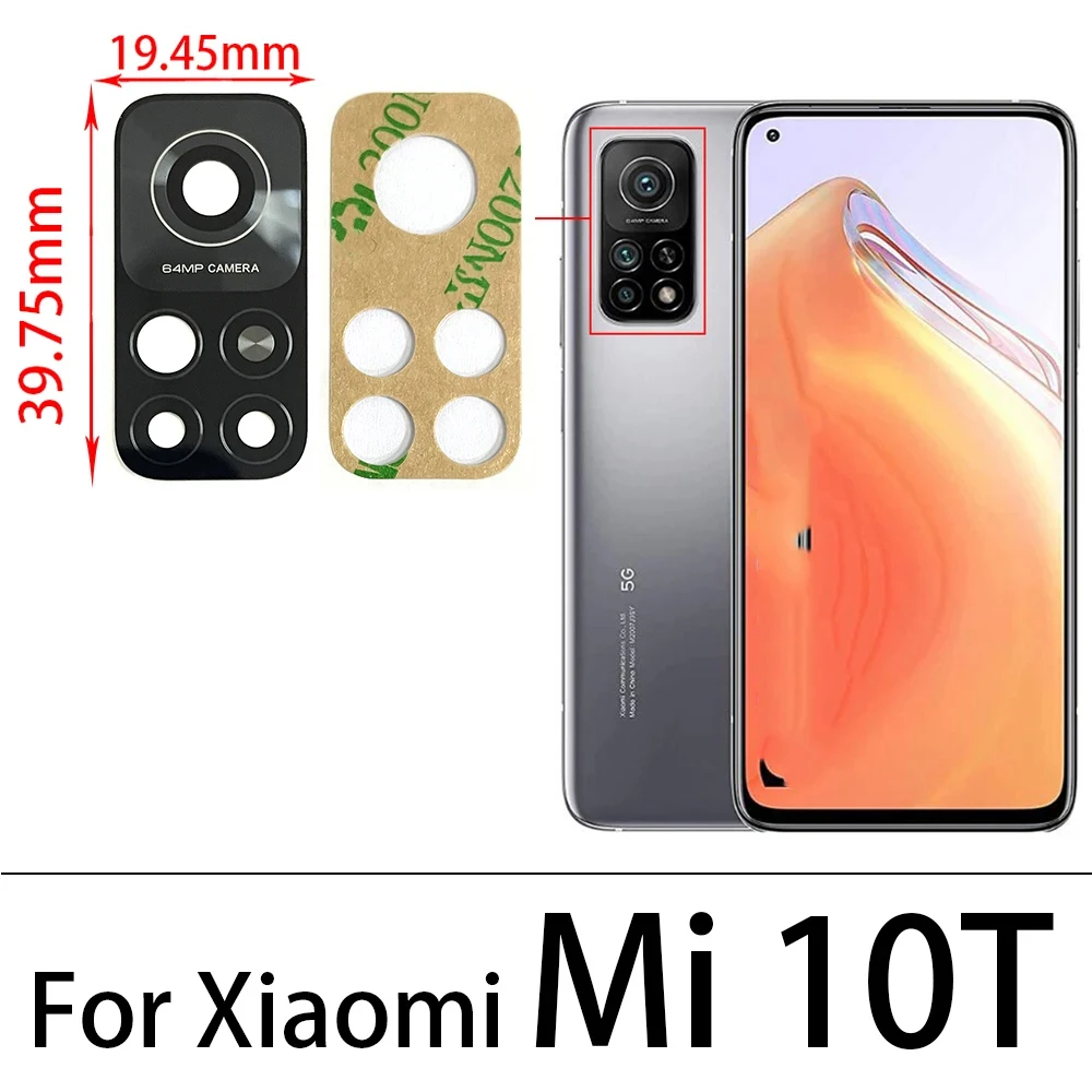 Back Camera Glass Cover Lens With Sticker For Xiaomi Mi A3 A1 A2 10T Lite Max 3 2 Mix 3 2S 2 10 Ultra Redmi Note 6 7 10 Pro 10S