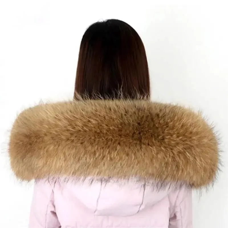 

Женский меховой шарф из 100% натурального меха енота, зимняя новая мода, теплая шаль, роскошные брендовые шарфы, женские пушистые шарфы больших размеров