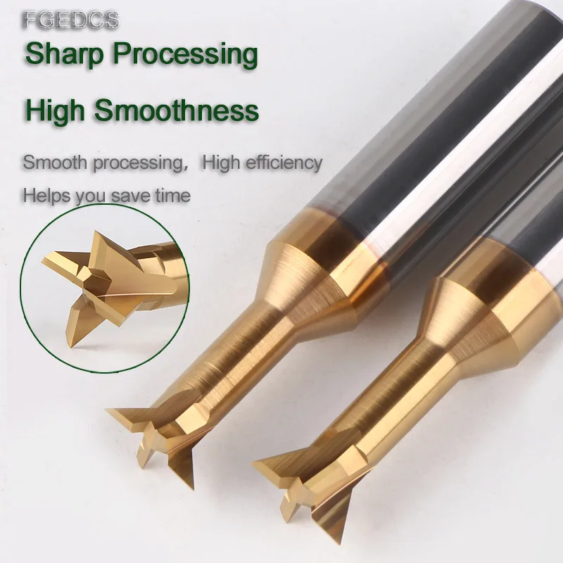 Carbide Dovetail Milling Cutter CNC Tool 45 60 75 Degree 4mm 6mm 8mm 10mm 12mm Tungsten Steel Machining Tools for Metal End Mill