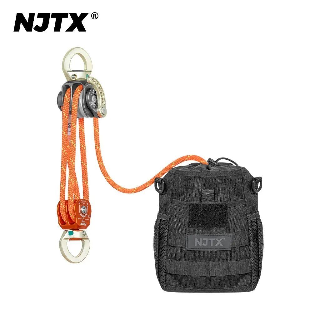 Njtx High-Altitude Rescue Lifting 4:1/6:1 Brakeable Release Pulley Force Multiplication System