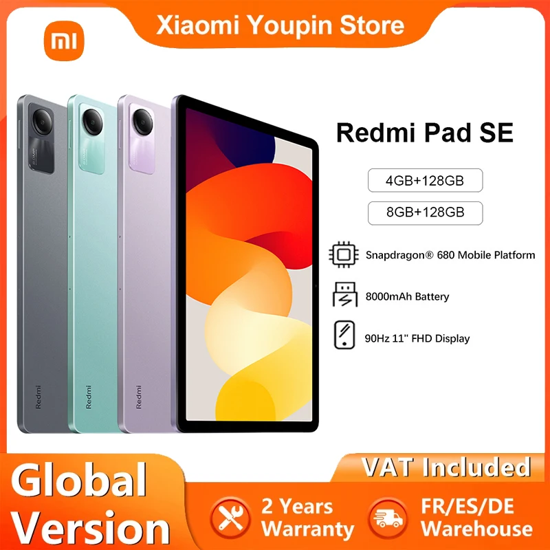 Xiaomi-Tablette Redmi Pad SE, 11 ans, écran FHD 90Hz, Snapdragon 680, plate-forme mobile, batterie 8000mAh, version globale