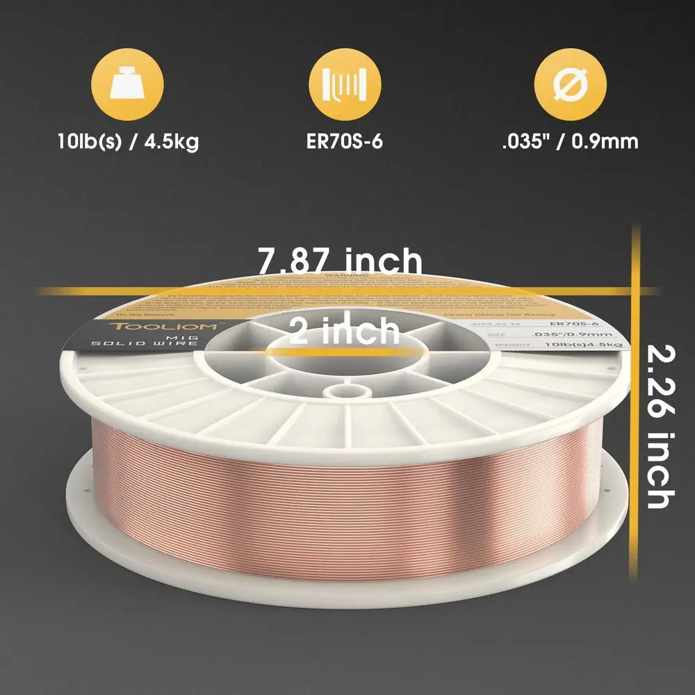 Fio de soldagem MIG ER70S-6.035" carretel de 10 lb 2 pacotes compatível com TL-200M Pro TL-250M Pro