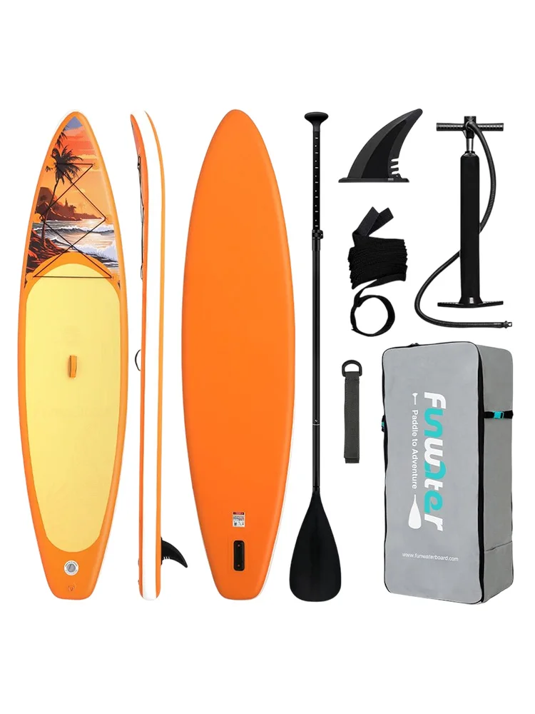 Funwater SUPFW54A Ultraleichtes aufblasbares Paddleboard, Größe 350*84*15, geeignet für Reisen, Wassersport, Yoga, Angeln, Wasserspaß für Erwachsene, Surfen, rutschfestes aufblasbares Stand-Up-Board