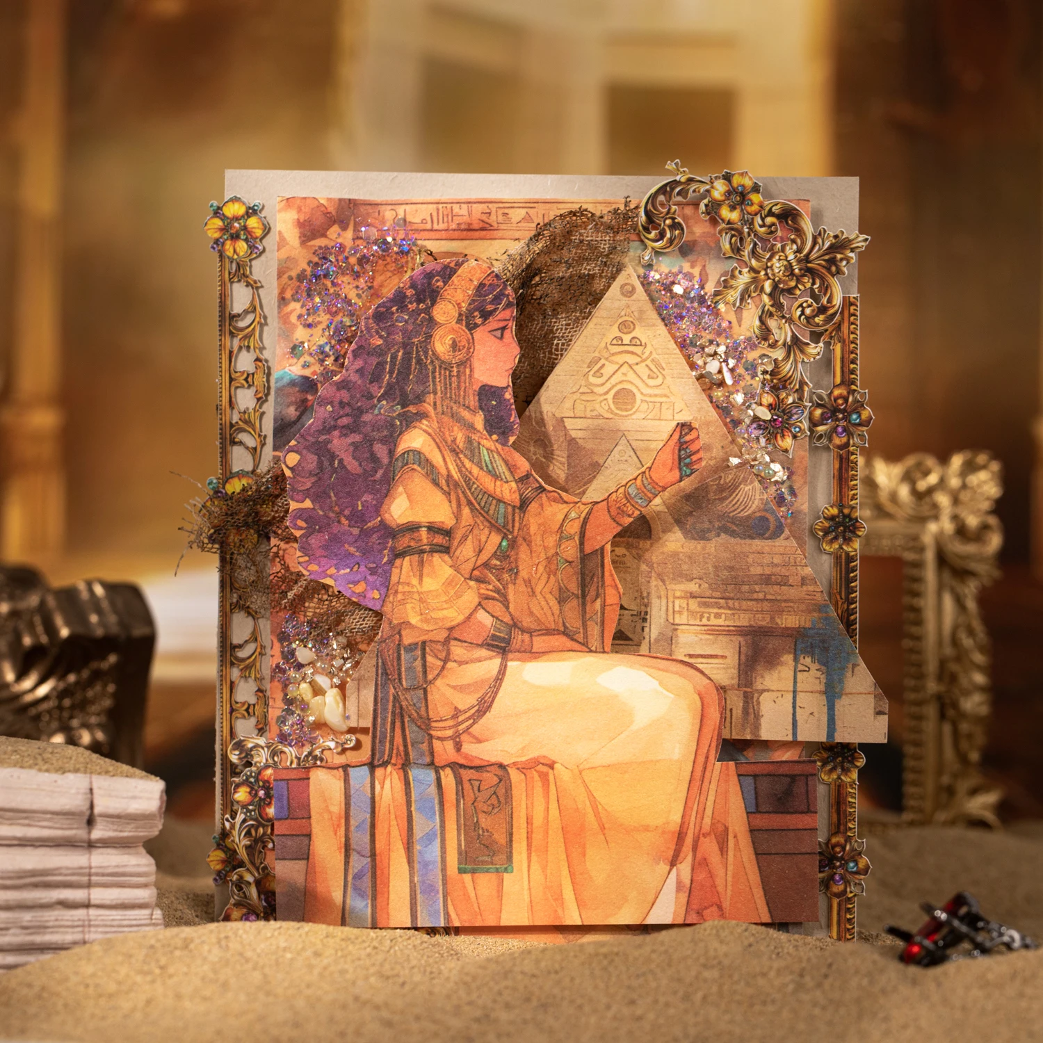 Ancient Egypt Series Vintage Baroque Character Pyramid Landscape Material Paper Creative DIY Junk Journal Collage Stationery