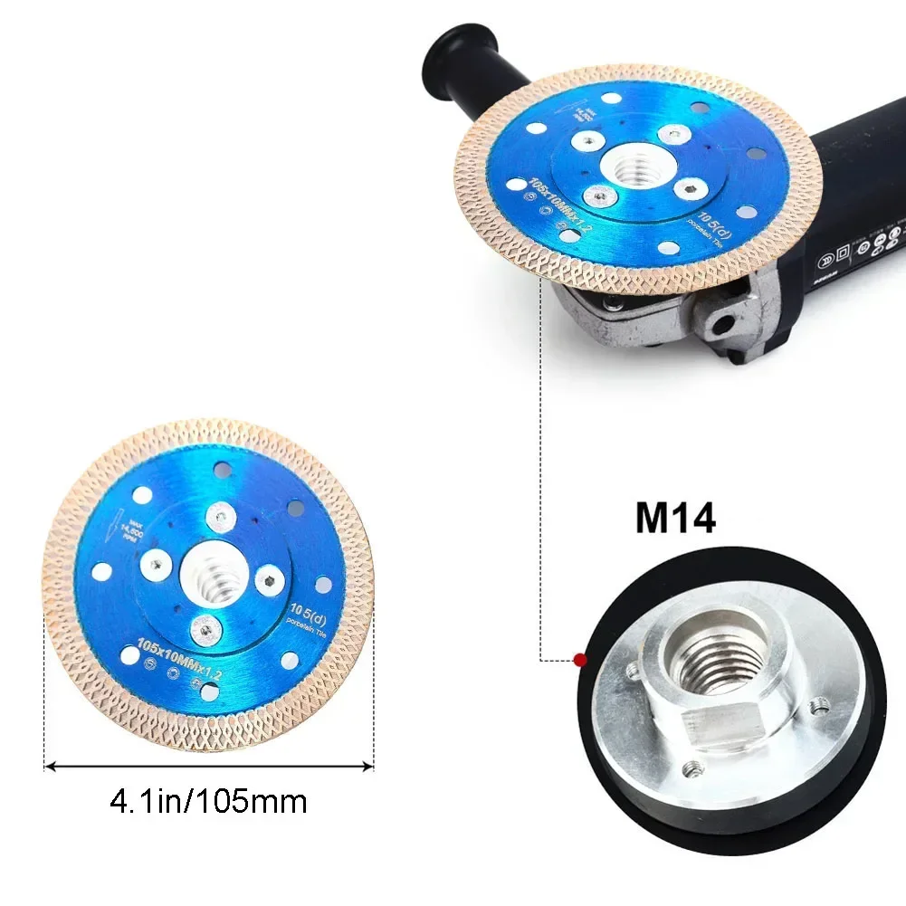 Lama per sega diamantata da 105 mm/115 mm/125 mm super sottile con flangia per il taglio di piastrelle in gres porcellanato