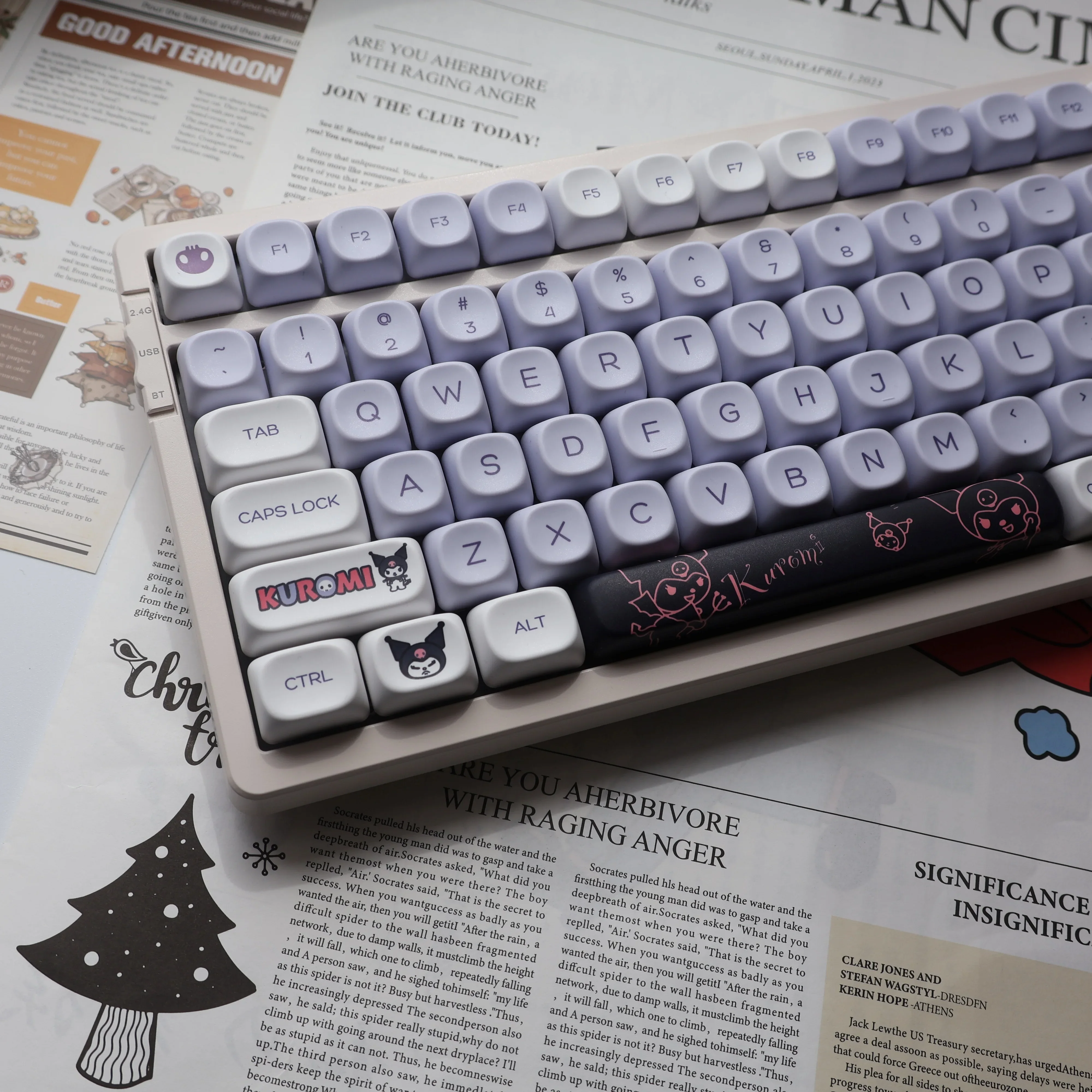 

Cute Mechanical Keyboard DIY Keycaps MOA Profile Purple Anime Mechanical Keyboard Keys for Gaming Office