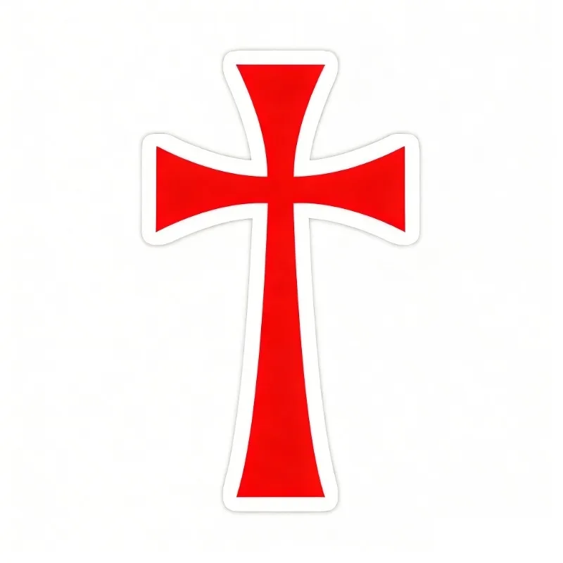 Knight Templar Crusader Red Cross Deus Vult Badge Sticker for Car Window Truck Fridge Wall Door Table Helmet Off-road Bicycle