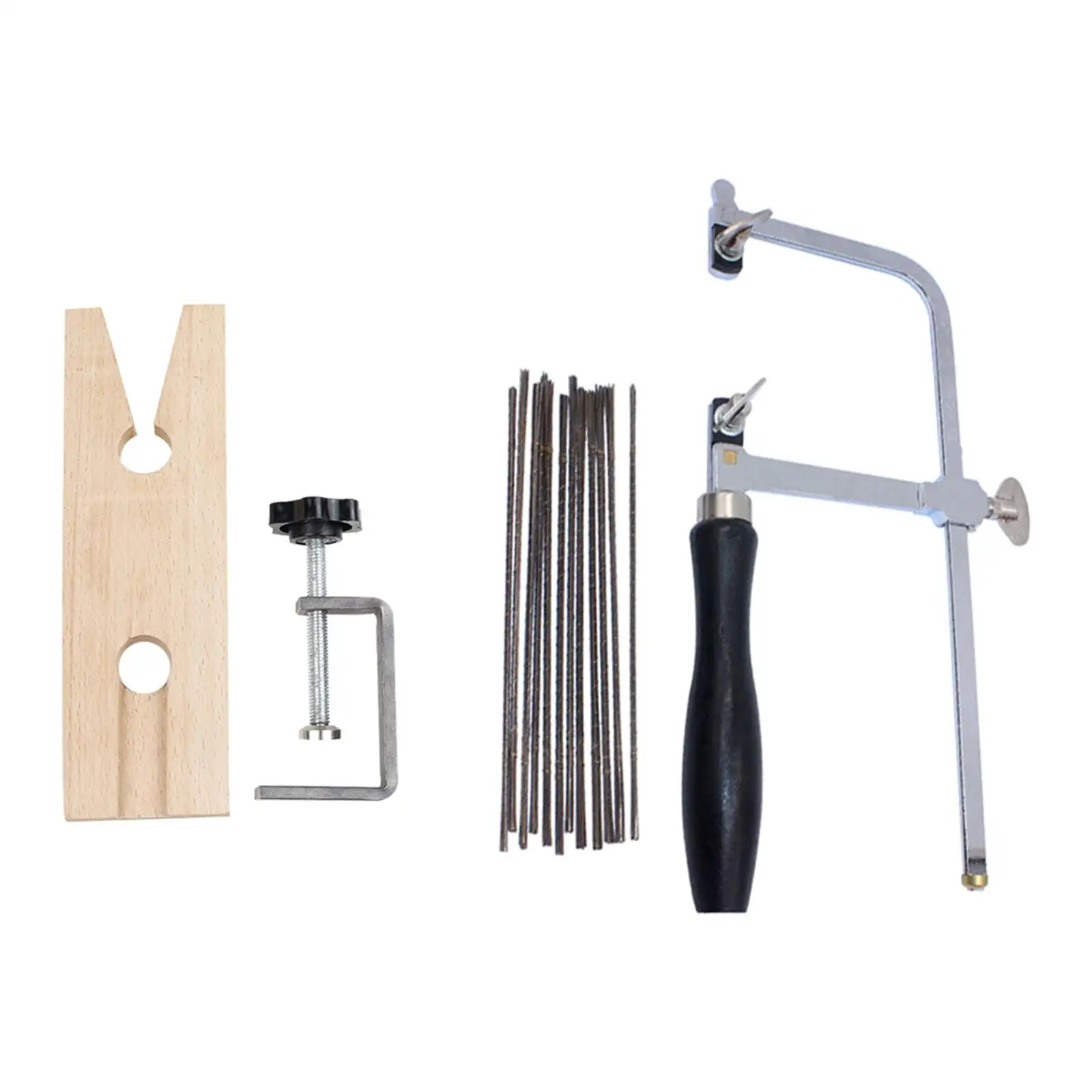 Mini Jeweler'S Coping Saw Set Bench Pin Ring Clamp Piercing Metal Cutting