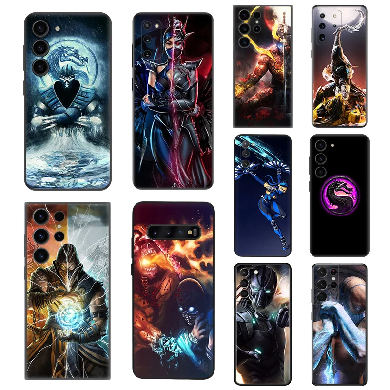 Game Mortal Kombat Silicone Black Phone Cases for Samsung Galaxy S23 Ultra 5G S22 S21 S20 FE Plus Note 20 10 9 8 S10 Lite Cover