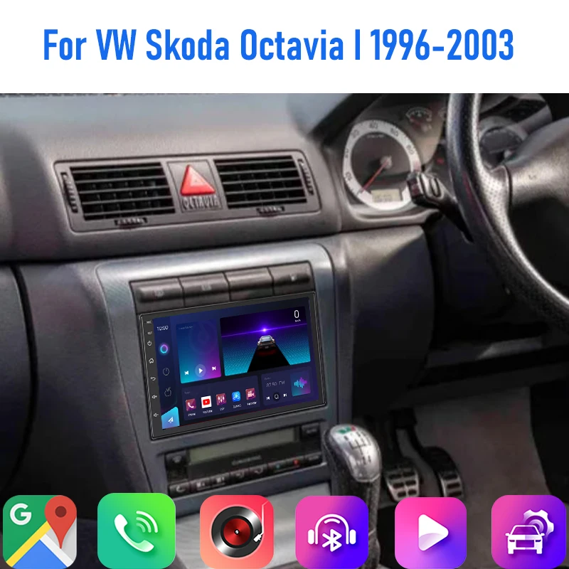 

7'' For VW Skoda Octavia I 1996-2003 Car Radio 4G SIM Stereo Wireless Carplay Android 15 Auto GPS Camera Google Map Head Unit