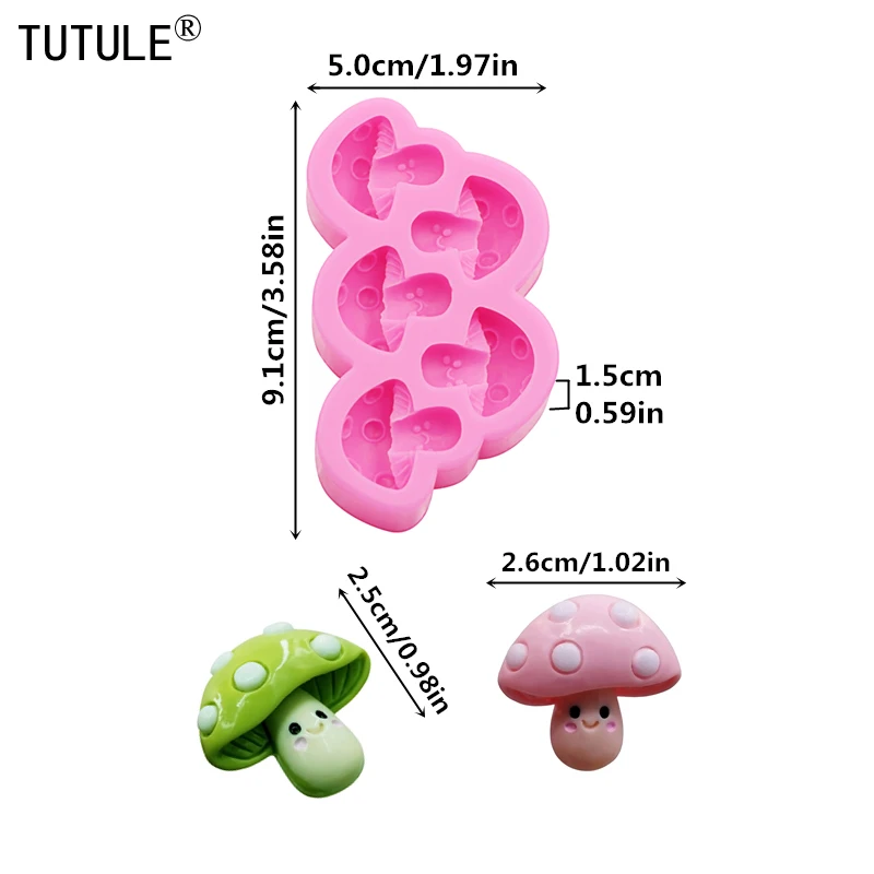 3D mushroom accessories silicone mold DIY jewelry accessories Earrings clay Epoxy Resin silicone mould Chocolate cake Decor mold