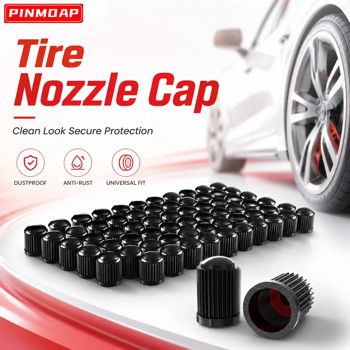 PINMOAP Tire Valve Stem Caps Premium Car Wheel Air Valve Covers Stylish Dustproof Accessories For Cars Trucks Motorcycles