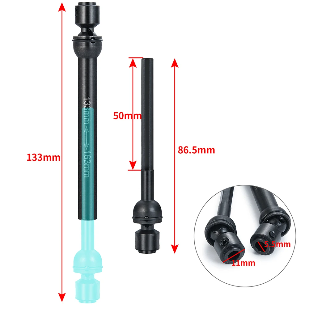 Yeahrun Stalen Zware Aandrijfas Middentransmissie As Voor 1/10 Rc Rupsband Axiale Scx10 90046 Axi03007 Trx4 Trx6 VS4-10