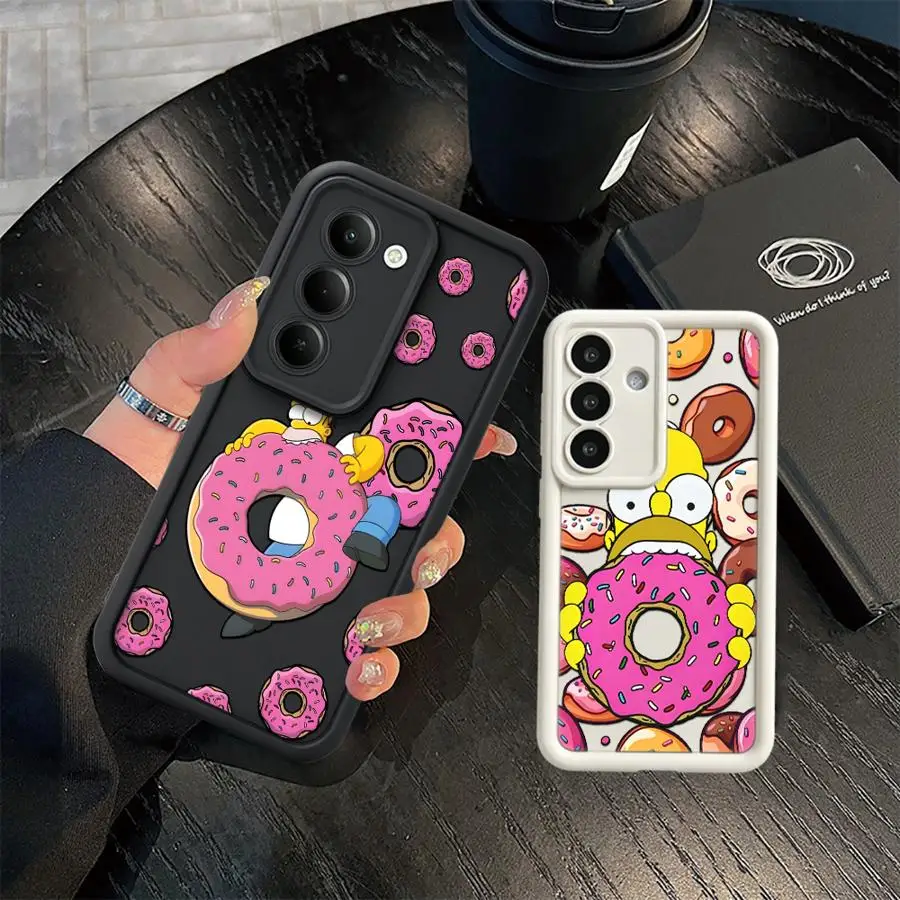 Phone Cover Case for Samsung Galaxy A35 A36 A26 A32 A12 A13 A71 A72 A15 A16 A34 A56 A23 A53 A54 A51 A73 Donut Simpson Homer