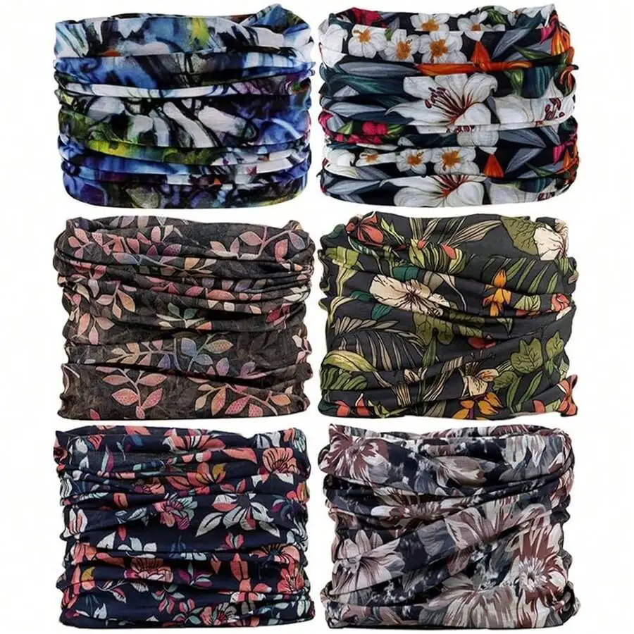 

Multifunctional Floral Print Headband Neck Gaiter Face Cover Magic Scarf Bandana For Adults