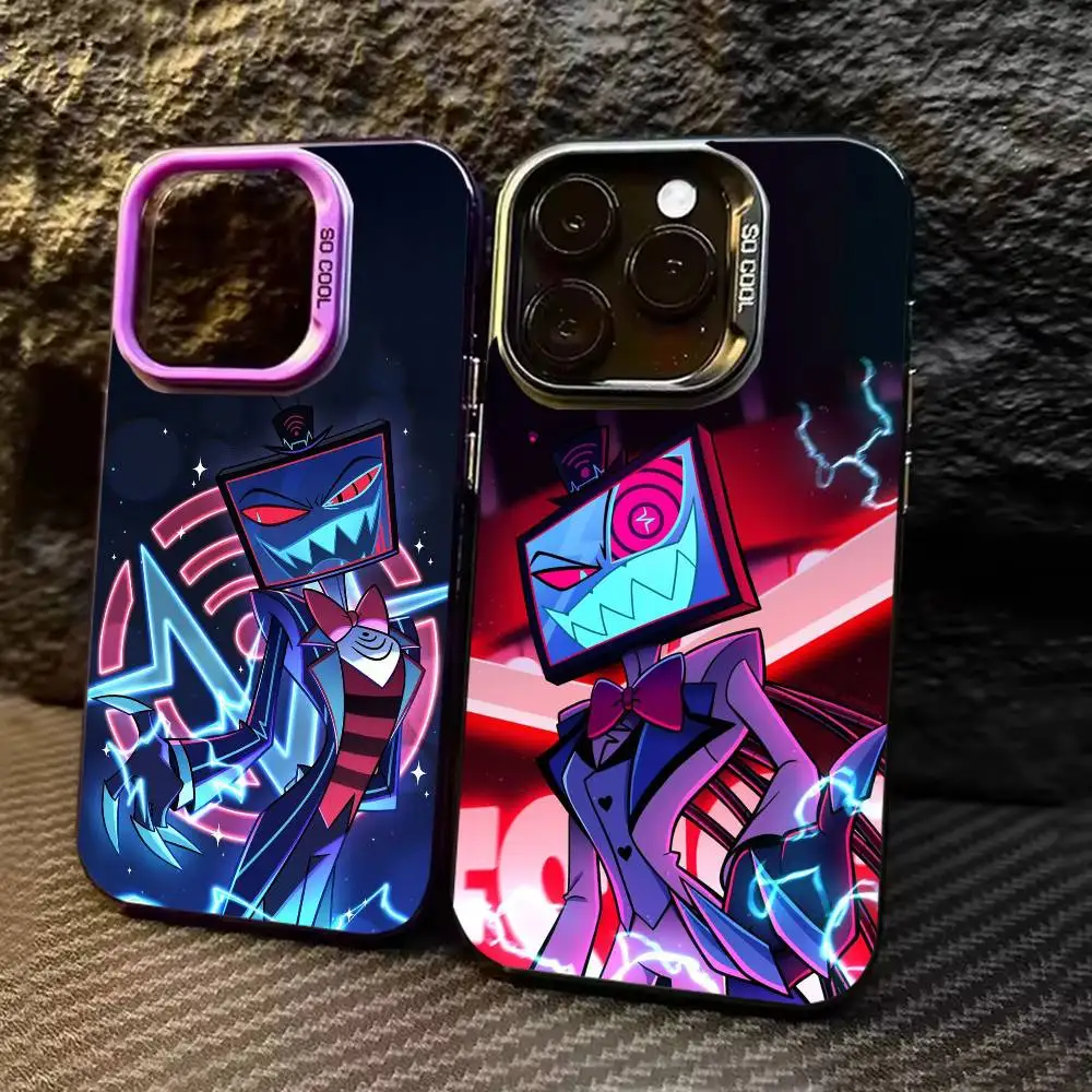 

Icon Vox H-Hazbin Hotel Phone Case For iPhone 17,16,15,14,13,12,11,Pro Max,Plus Candy Silver Cover