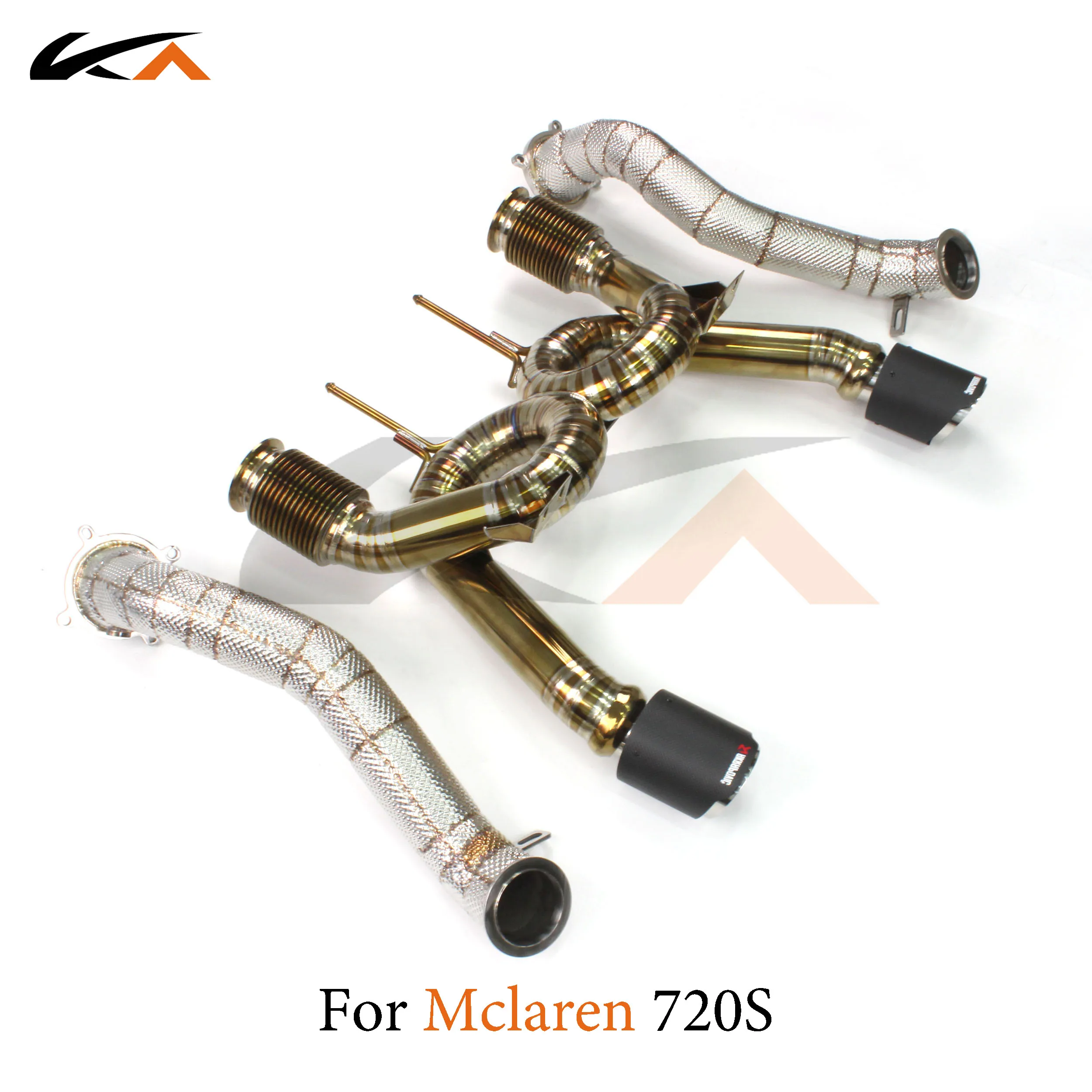 KA Tuning exhaust system titanium catback and downpipe for McLaren 720 720S rear section performance parts straight pipe