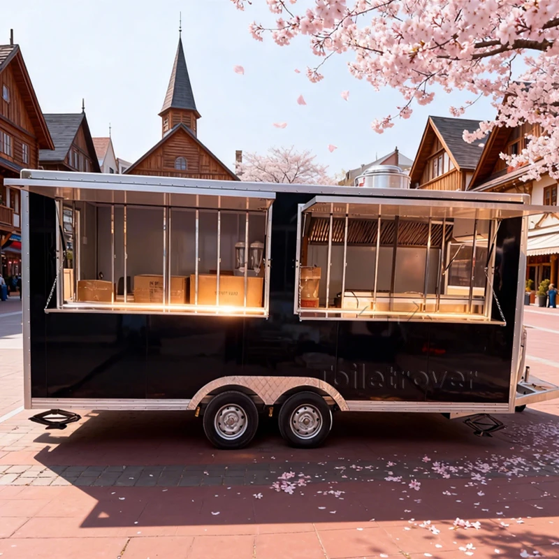 Portable Outdoor Street Mobile Food Truck Trailer Commercial Food Trailer Fully Equipped Food Truck for Night Market Snacks