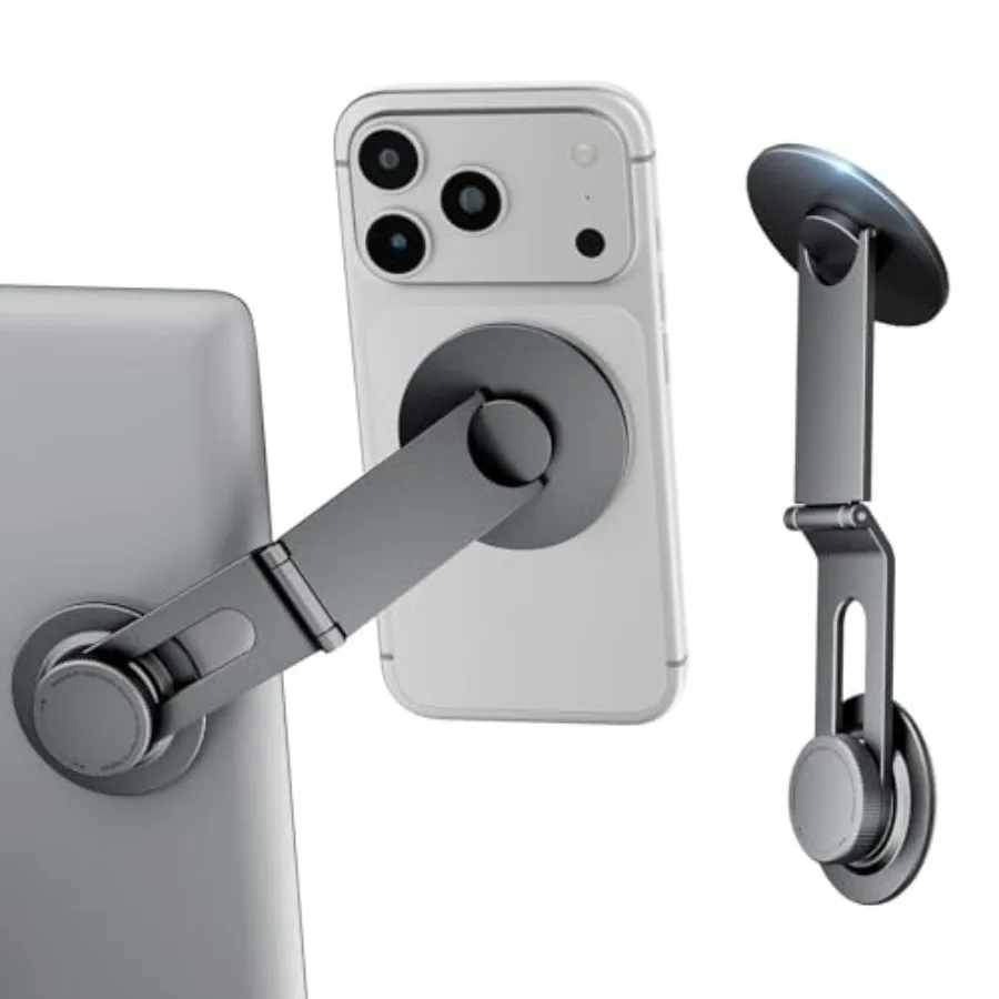 Tesla Model 3/Y Phone Mount, Magnetic Car Metal Holder with Strong Magnet Foldable and Extendable Hidden Design Tesla Screen St