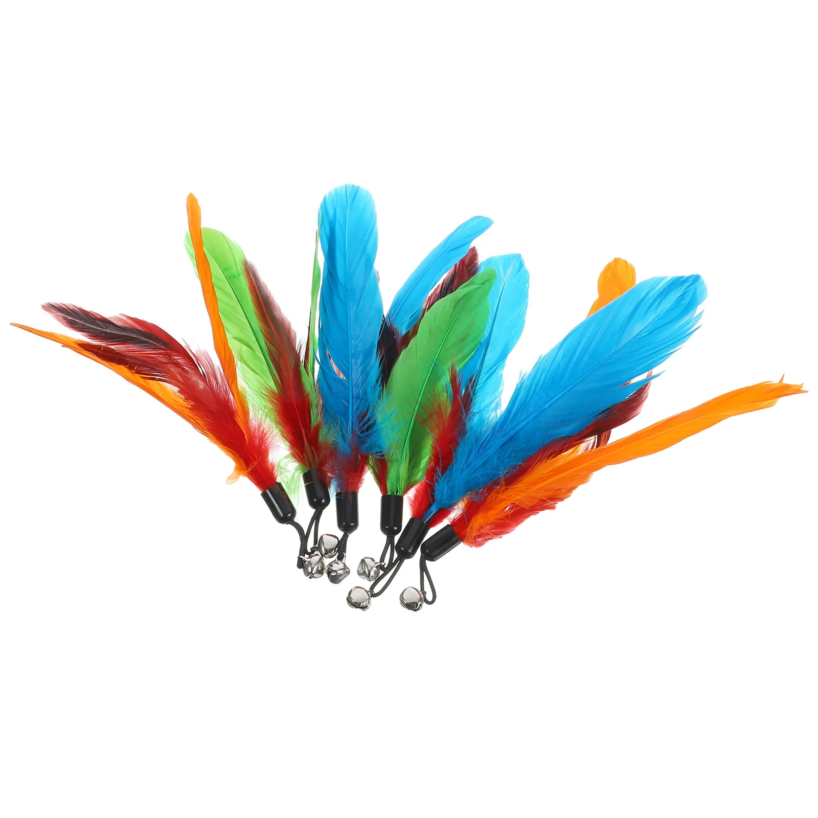 6 Pcs Cat Feather Toys Teaser Plume Refill Refills Teasing Stick Replacement