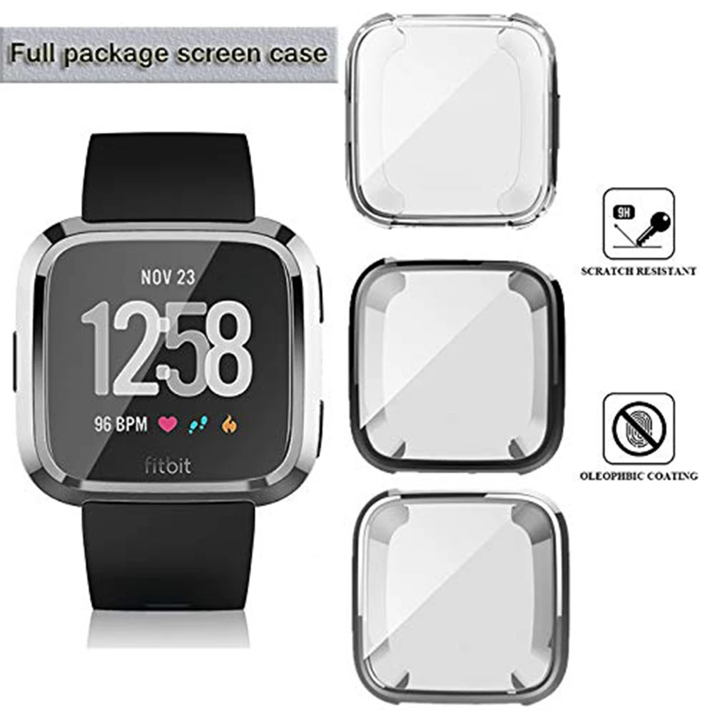 

Electroplating Protective Shell TPU Cover Black Watch Case Slim Lightweight Bumper Full Edge Durability Smart