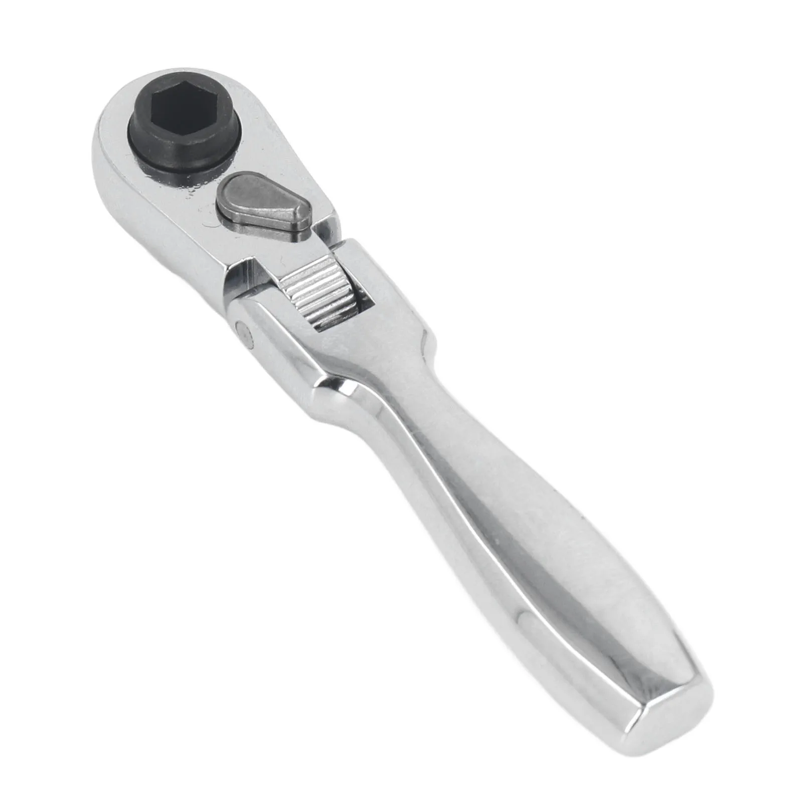 Movable Head Ratchet Wrench 2 in 1 72 Teeth 1/4 Inch Ratchet Wrench Socket Spanner Quick Release Head Socket Wrench