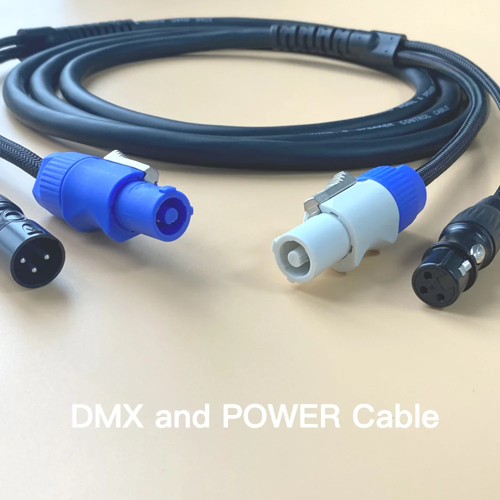 10Meter AC Power Dmx Cable 2in1 Combination Wire 3Pin XLR Connector 3x2.5mm² Powercon Line Split Cables For Stage Light DJ Audio