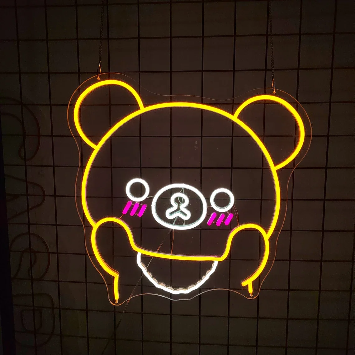 Imagem -04 - Cute Bear Neon Sign Animal Fofode Desenhos Animados Toy Store Signage Anime Led Sign For Kids Decoração do Quarto Presente para Aniversário Fãs