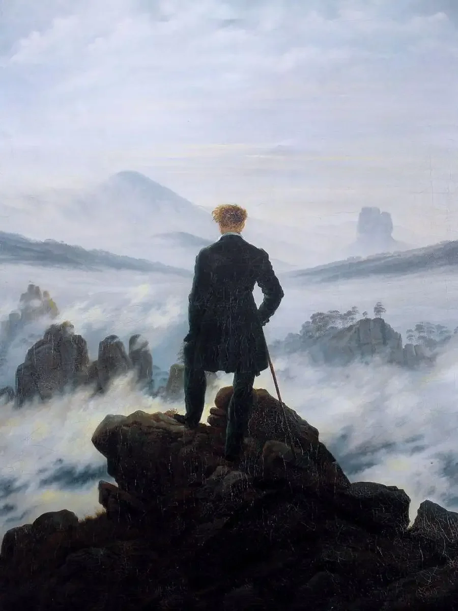 Wanderer Above Sea of Fog Poster  Classic Painting Print for Interior Design Home Wall