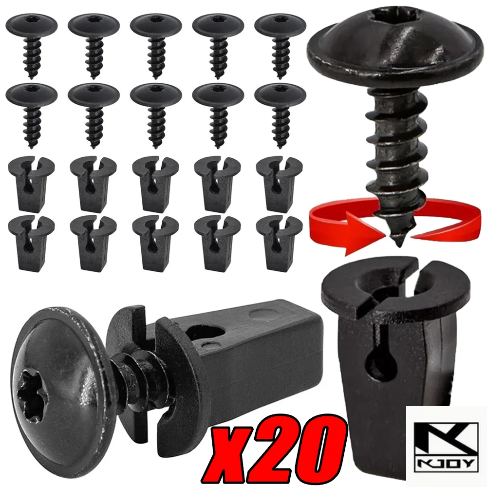 kkjoy 10/20Pairs Torx Self Tapping Screws Clips for Bumper Mud Flaps used for various car models