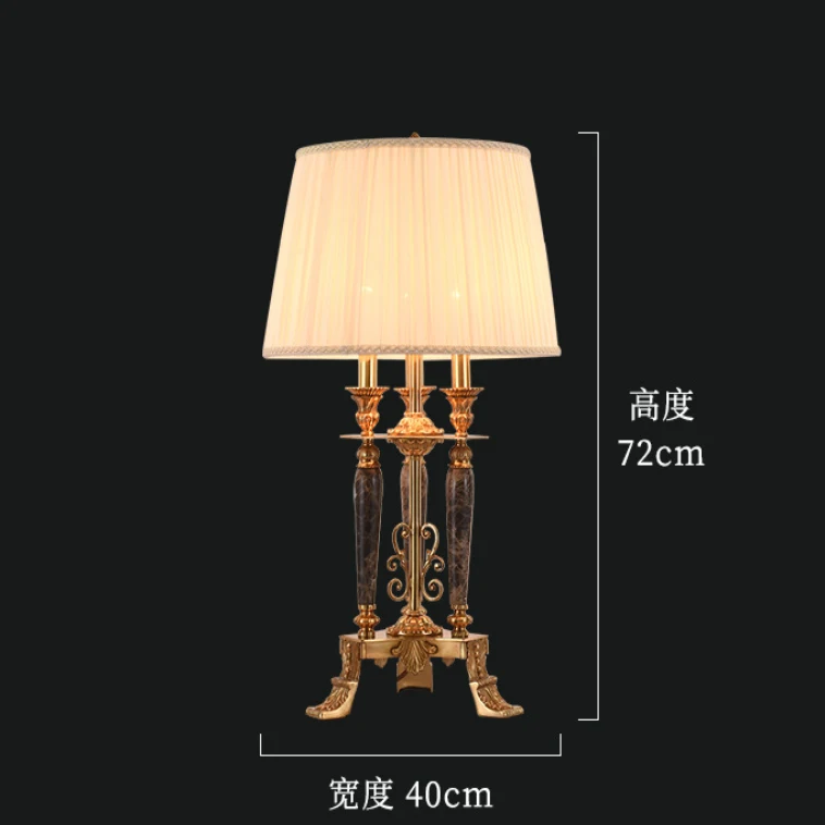 高級燭台銅テーブルランプインアメリカンファッションテーブルライト装飾ヴィラリビングルーム研究デスクランプ