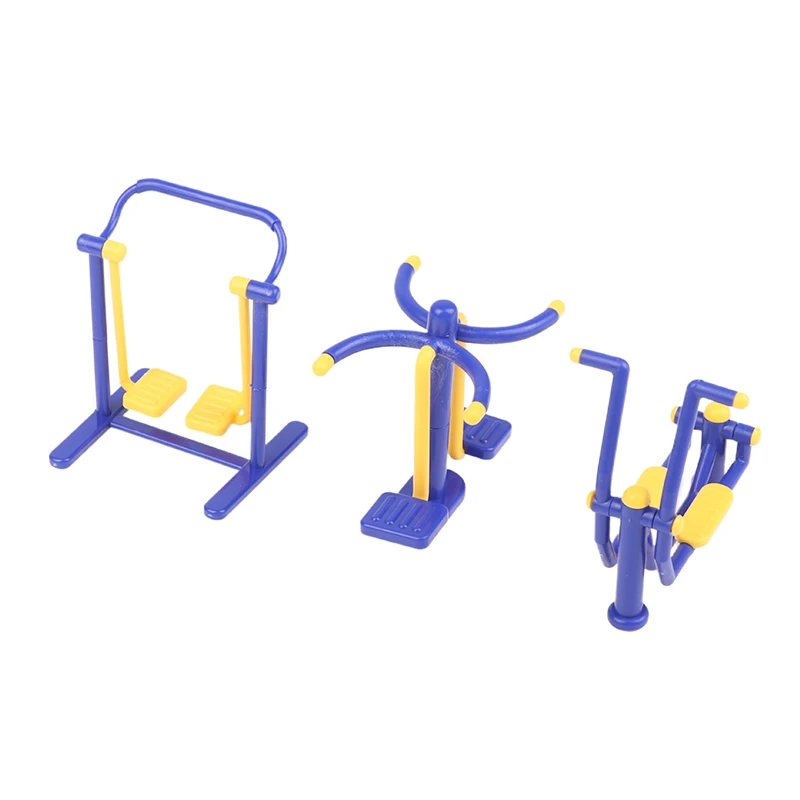1 conjunto de casa de bonecas ao ar livre parque equipamentos fitness 1/12 casa boneca sportscene decoração modelo brinquedos micro cena adereços construção