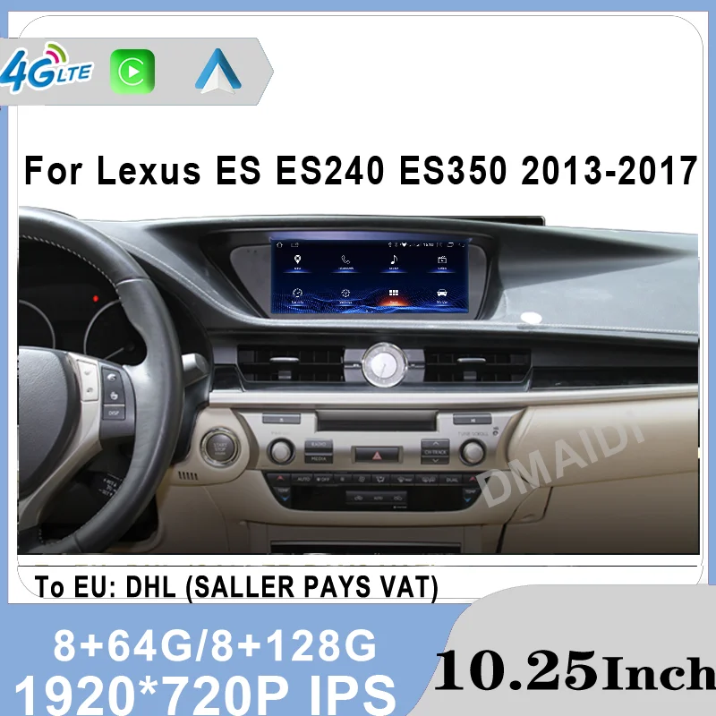 

Автомагнитола для Lexus ES ES240, ES250, ES350, ES300h, 2013-2017, 128 ГБ, Android 12, стерео, GPS, мультимедийный видеоплеер, Авторадио для CarPlay