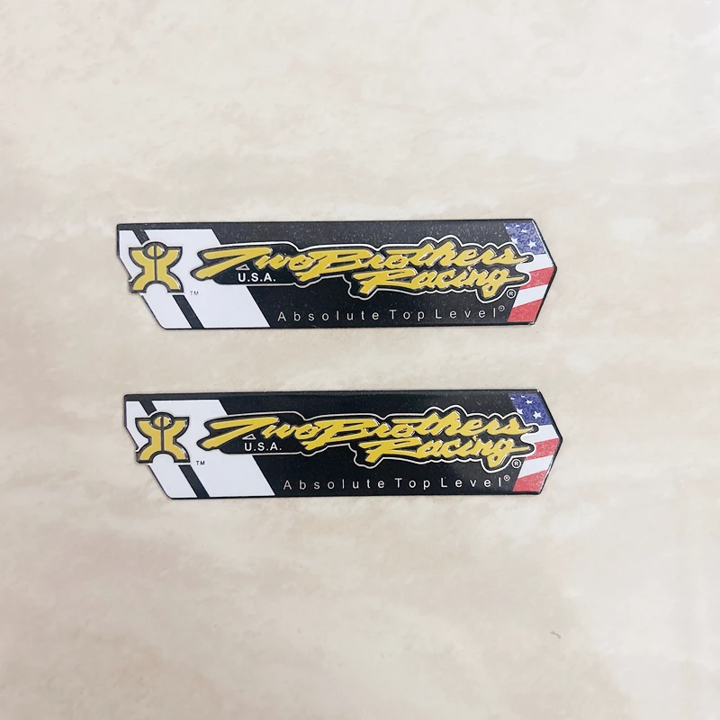 2pcs Motorcycle Stickers Two Brothers Racing Aluminium Alloy Heat-resistant Motorcycle Exhaust Pipe Stickers Scooter Refit Decal