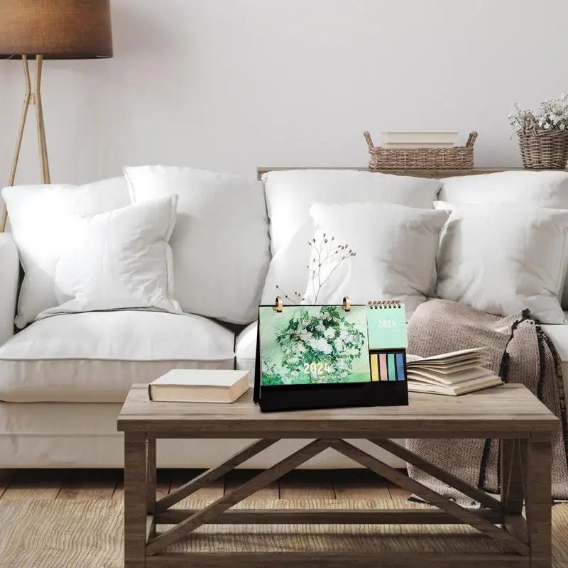 Calendário de Mesa, Desktop, Pequeno Planejador Mensal, Mesa, Escritório, Tampo de Mesa, Parede de Programação, Decorativo Diário, 2024