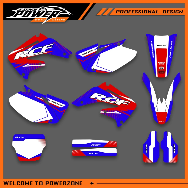 

Powerzone for CRF Motorcycle Team Full Graphics Background Sticker Decal Kits for Honda CRF450R CRF450 2002 2003 2004 CRF 450 R