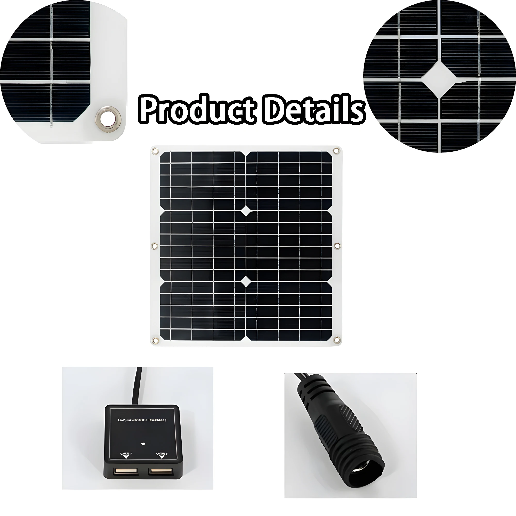 10A/30A/50A/80A/100A Solar Panel Dual USB 5V Mobile Phone Outdoor Emergency Charging Camping Power Solar Panel