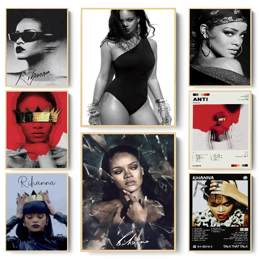 Singer R-Rihanna Poster Poster Wall Art Painting For Home Room Decoration Bedroom Wall Decor Canvases Waterproof Posters
